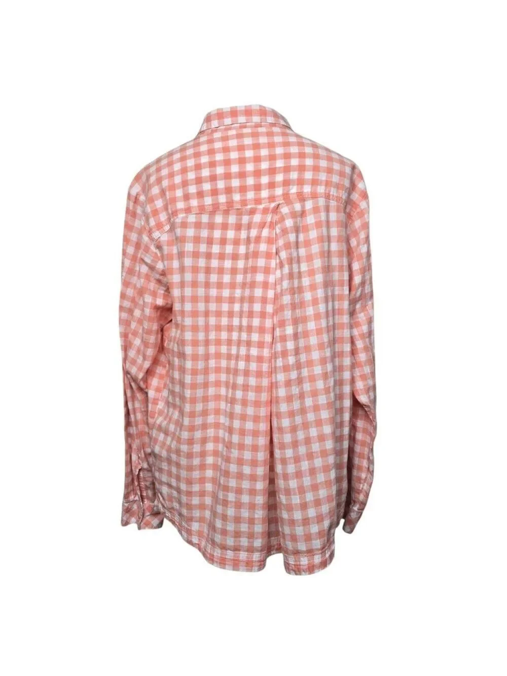 Columbia Plaid Button Down Long Sleeves Shirt XXL Peachy Pink & White